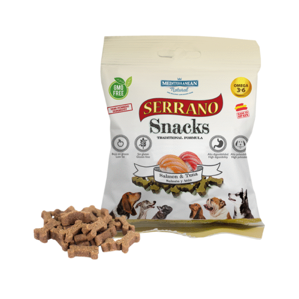 Snack Serrano de Salmon y Atun Semihúmedo para Perros - 85g
