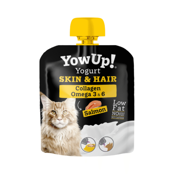 Yogur YowUp! Skin & Hair para Gatos con Colágeno y Omega 3 & 6 - Sabor Salmón 85g