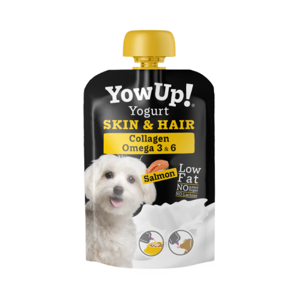 Yogur YowUp! Skin & Hair para Perros con Colágeno y Omega 3 & 6 - Sabor Salmón 115g